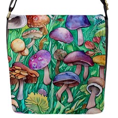 Forestcore Fantasy Farmcore Mushroom Foraging Flap Closure Messenger Bag (s) by GardenOfOphir