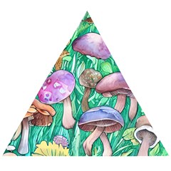 Forestcore Fantasy Farmcore Mushroom Foraging Wooden Puzzle Triangle by GardenOfOphir