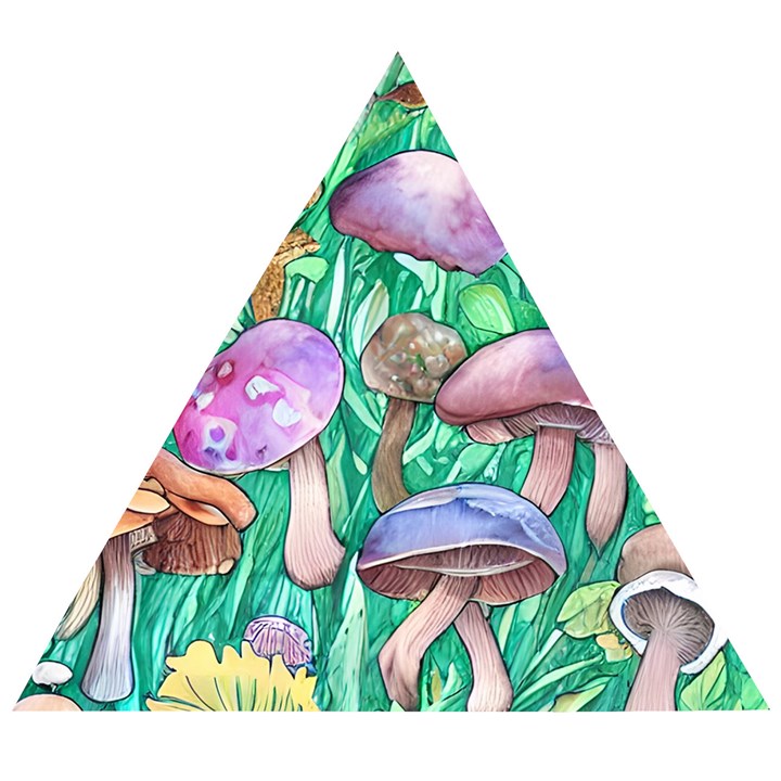 Forestcore Fantasy Farmcore Mushroom Foraging Wooden Puzzle Triangle