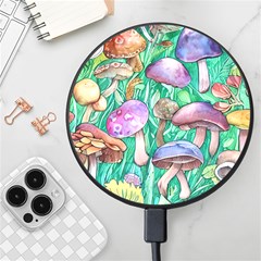 Forestcore Fantasy Farmcore Mushroom Foraging Wireless Fast Charger(black) by GardenOfOphir