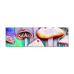 Tiny Mushrooms In A Forest Sticker (bumper) by GardenOfOphir