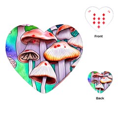 Tiny Mushrooms In A Forest Playing Cards Single Design (heart) by GardenOfOphir