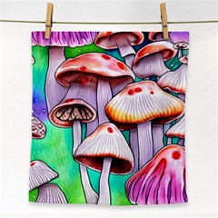 Tiny Mushrooms In A Forest Face Towel by GardenOfOphir