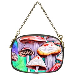 Tiny Mushrooms In A Forest Chain Purse (one Side) by GardenOfOphir