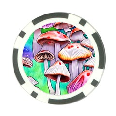 Tiny Mushrooms In A Forest Poker Chip Card Guard (10 Pack) by GardenOfOphir