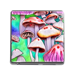 Tiny Mushrooms In A Forest Memory Card Reader (square 5 Slot) by GardenOfOphir