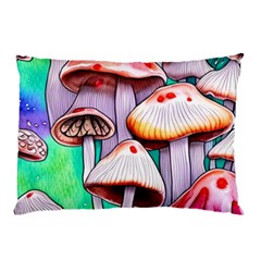 Tiny Mushrooms In A Forest Pillow Case (two Sides) by GardenOfOphir