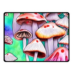 Tiny Mushrooms In A Forest Fleece Blanket (small)