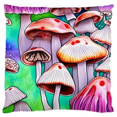 Tiny Mushrooms In A Forest Standard Premium Plush Fleece Cushion Case (two Sides) by GardenOfOphir