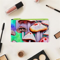 Tiny Mushrooms In A Forest Cosmetic Bag (xs) by GardenOfOphir