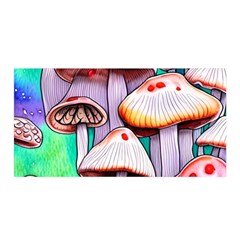 Tiny Mushrooms In A Forest Satin Wrap 35  X 70  by GardenOfOphir