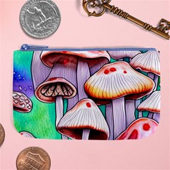 Tiny Mushrooms In A Forest Large Coin Purse by GardenOfOphir