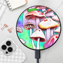 Tiny Mushrooms In A Forest Wireless Fast Charger(black)