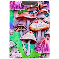 Tiny Mushrooms In A Forest A4 Acrylic Clipboard by GardenOfOphir