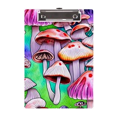 Tiny Mushrooms In A Forest A5 Acrylic Clipboard by GardenOfOphir