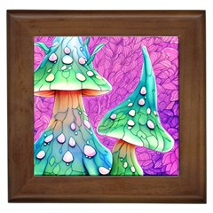 Garden Mushroom Foraging Framed Tile by GardenOfOphir