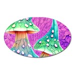 Garden Mushroom Foraging Oval Magnet Front