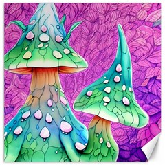 Garden Mushroom Foraging Canvas 20  X 20  by GardenOfOphir