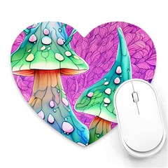 Garden Mushroom Foraging Heart Mousepad by GardenOfOphir