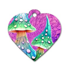 Garden Mushroom Foraging Dog Tag Heart (one Side) by GardenOfOphir