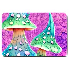 Garden Mushroom Foraging Large Doormat by GardenOfOphir