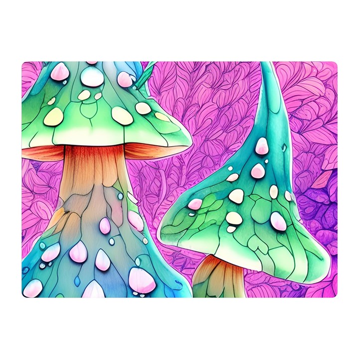 Garden Mushroom Foraging Premium Plush Fleece Blanket (Mini)