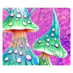 Garden Mushroom Foraging Premium Plush Fleece Blanket (small) by GardenOfOphir