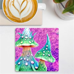 Garden Mushroom Foraging Uv Print Square Tile Coaster  by GardenOfOphir