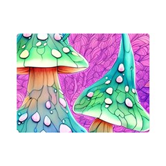 Garden Mushroom Foraging One Side Premium Plush Fleece Blanket (mini) by GardenOfOphir