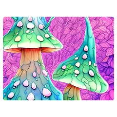 Garden Mushroom Foraging One Side Premium Plush Fleece Blanket (extra Small) by GardenOfOphir