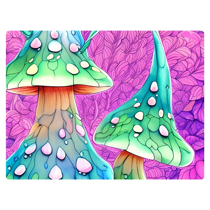 Garden Mushroom Foraging Premium Plush Fleece Blanket (Extra Small)