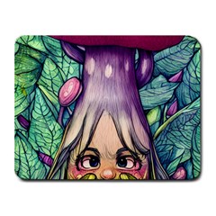 Mushroom Hunting In The Forest Small Mousepad by GardenOfOphir