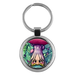 Mushroom Hunting In The Forest Key Chain (round)