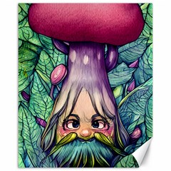 Mushroom Hunting In The Forest Canvas 16  X 20  by GardenOfOphir