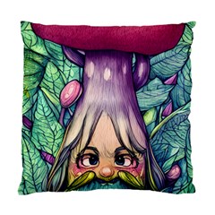 Mushroom Hunting In The Forest Standard Cushion Case (two Sides) by GardenOfOphir