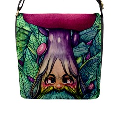 Mushroom Hunting In The Forest Flap Closure Messenger Bag (l) by GardenOfOphir