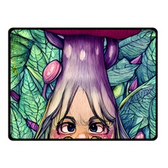 Mushroom Hunting In The Forest Fleece Blanket (small)