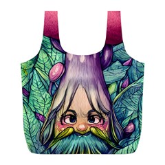 Mushroom Hunting In The Forest Full Print Recycle Bag (l) by GardenOfOphir