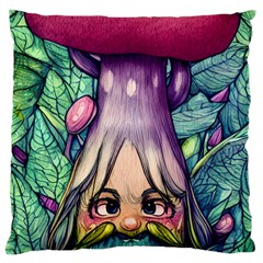 Mushroom Hunting In The Forest Standard Premium Plush Fleece Cushion Case (one Side) by GardenOfOphir