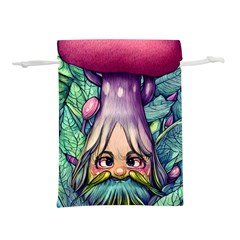 Mushroom Hunting In The Forest Lightweight Drawstring Pouch (l) by GardenOfOphir