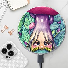 Mushroom Hunting In The Forest Wireless Fast Charger(white) by GardenOfOphir