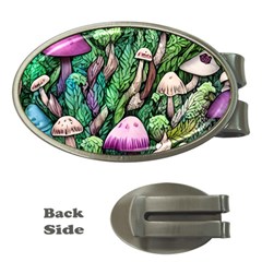 Mushrooms In The Woods Money Clips (oval)  by GardenOfOphir