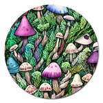 Mushrooms In The Woods Magnet 5  (Round) Front