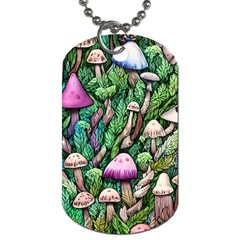 Mushrooms In The Woods Dog Tag (two Sides)