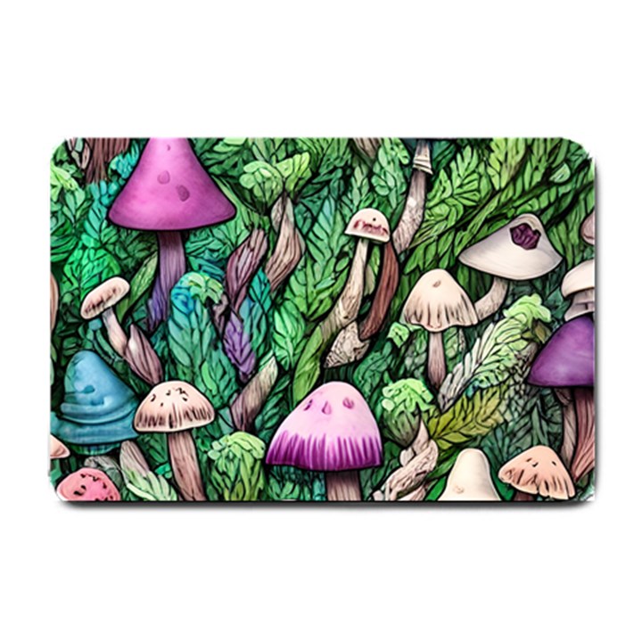 Mushrooms In The Woods Small Doormat