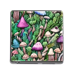 Mushrooms In The Woods Memory Card Reader (square 5 Slot) by GardenOfOphir