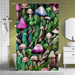 Mushrooms In The Woods Shower Curtain 48  X 72  (small)  by GardenOfOphir