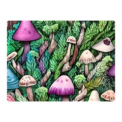 Mushrooms In The Woods Premium Plush Fleece Blanket (mini) by GardenOfOphir