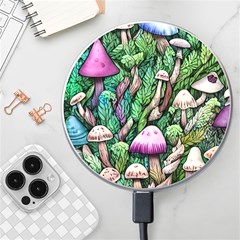 Mushrooms In The Woods Wireless Fast Charger(white) by GardenOfOphir