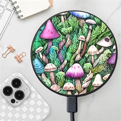 Mushrooms In The Woods Wireless Fast Charger(black) by GardenOfOphir